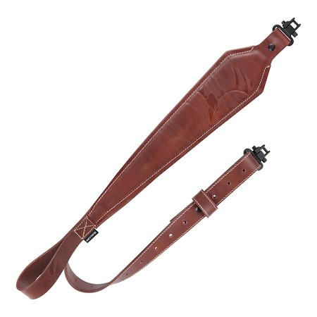 Allen Co Heritage Deer Deboss Leather Rifle Sling, Brown 8510